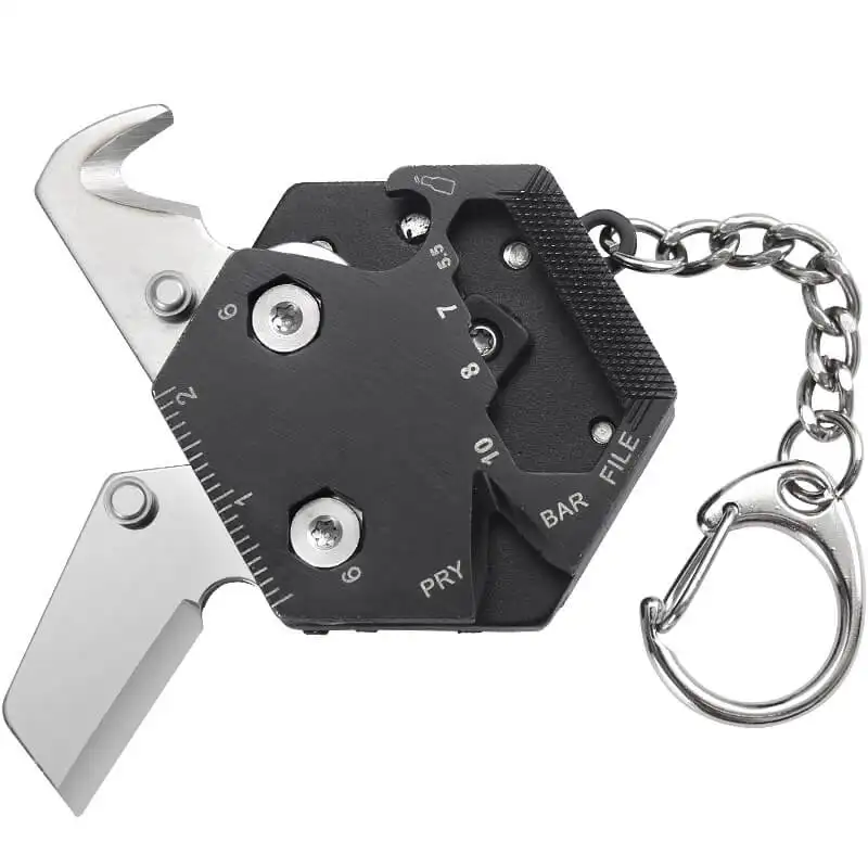 Hexagon Folding Coin Knife Keychain Screwdriver Fold Pocket Mini Coltello Gear Multifunctional Coin Outdoor EDC Tool Key chain