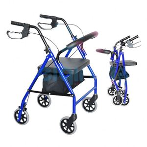 Economic Light Weight 4 Wheel <b>Rollator</b> <b>Walker</b> with Seat and Basket Disc Brake - Product Image 1