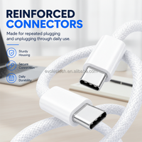 Kabel USB 3.2 Gen 2 100W PD 5A Pengisian Cepat Tipe-C TPE 1.5m Konduktor Tembaga Murni Nilon Perangkat IOS
