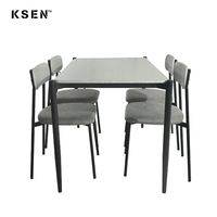 Ensemble de table et chaises de restaurant en gros, mobilier de jardin moderne, table et chaises de salle à manger en métal pour hôtel TC0249