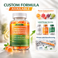 Gummies Kombucha Tout-en-un Probiotiques Prébiotiques Postbiotiques Sans Sucre Complément Santé Intestinale OEM