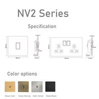 Meilleures ventes : Variateur de lumière et contrôleur de vitesse de ventilateur, norme britannique, pour maison et hôtel, panneau en acier inoxydable, interrupteur mural personnalisé NV2 Niva
