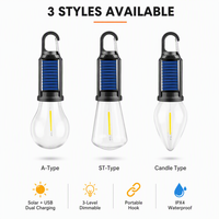 Lanterne solaire LED pour le camping, étanche, lumière d'ambiance pour barbecue, rechargeable par USB, boîtier en ABS