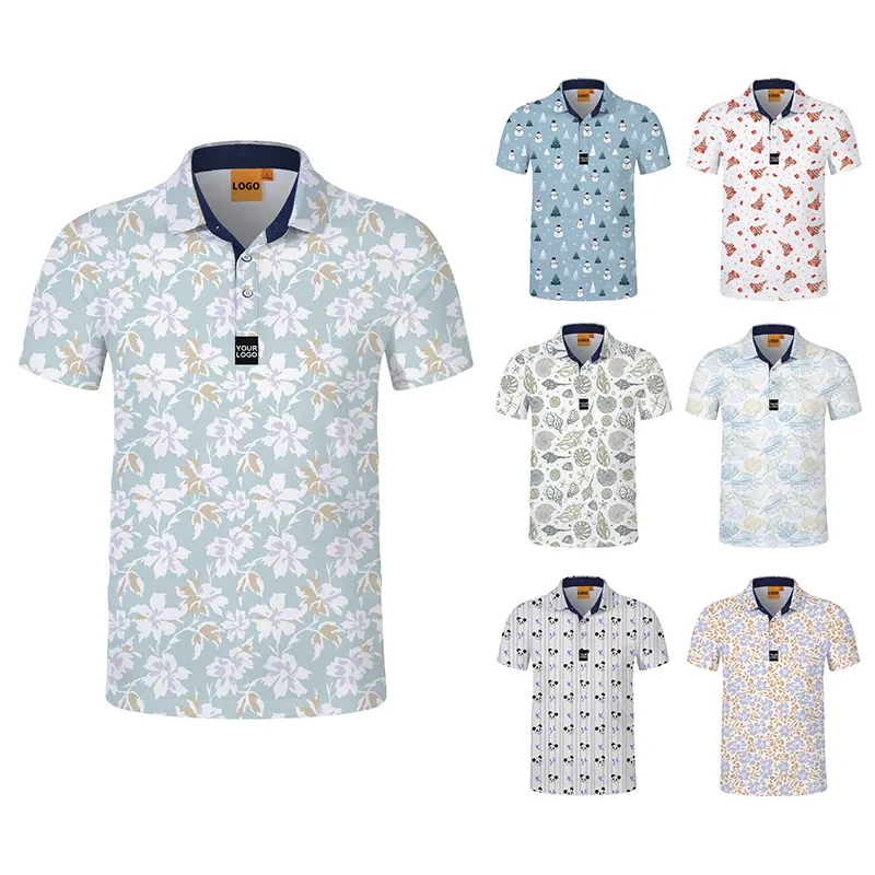 OEM Custom printing embroidery logo men uniform plain Polo Shirts cotton polyester sublimation printed golf polo shirts