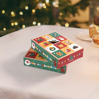 Boîte-cadeau de calendrier de l'avent personnalisée, recyclable, imprimée, boîte mystère, cadeaux de Noël, avec chocolats, bonbons, petits jouets