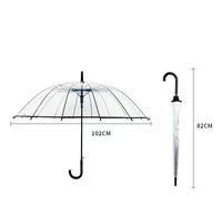 Parapluie transparent à 16 baleines en POE, ouverture automatique, avec logo personnalisé OEM, pour mariage, photographie de mariée, vente en gros