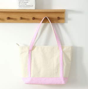 Sac à bandoulière pour femme, sac de plage d'été, sac pour femme, sac à main en toile à carreaux personnalisé, sac de shopping - Product Image 5