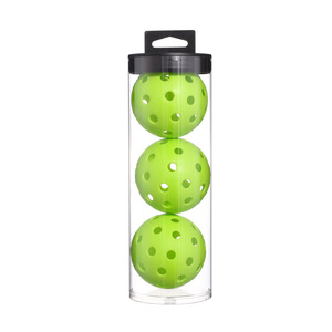 Ballons de pickleball personnalisés avec logo, 40 trous, 74 mm, pour extérieur, 3 pièces, emballage en tube <span class=keywords><strong>PVC</strong></span> - Product Image 4