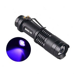 Shingel Poderoso Pequeno Roxo Zoomble Tocha UV 395nm 365nm <span class=keywords><strong>Flash</strong></span> Luz UV Led Lanterna para Teste Jade e Âmbar - Product Image 5