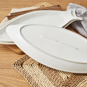 <span class=keywords><strong>Assiette</strong></span> en <span class=keywords><strong>porcelaine</strong></span> <span class=keywords><strong>blanche</strong></span> en forme de poisson, épaissie et renforcée au magnésium, compatible micro-ondes, <span class=keywords><strong>design</strong></span> créatif sous glaçure, fraîche et mignonne - Product Image 4