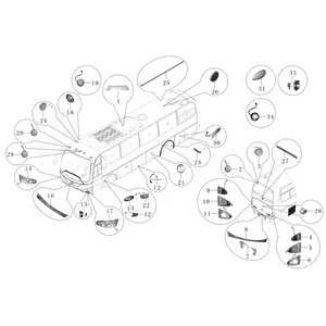 Luz de ônibus 24V LED lâmpada peças de iluminação de veículos luzes de ônibus para ônibus King Long Higer ZhongTong