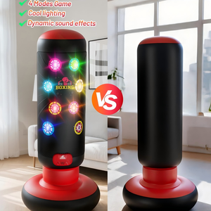 Sac de boxe électronique gonflable pour enfants avec gants et pompe, musique et lumières, modes de jeu intelligents - Product Image 6