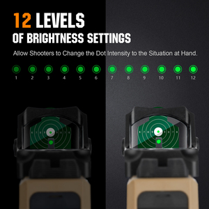 Mira Telescópica Ohhunt de 2 Metros con Retícula y Activación por Movimiento, Punto Verde, Lente de 24 mm, Mira Reflex Táctica Abierta de Tamaño Completo para R&R Cut - Product Image 3