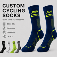 Chaussettes de cyclisme personnalisées OEM ODM, chaussettes de compression à séchage rapide, chaussettes de sport respirantes avec logo personnalisé, faible MOQ