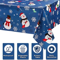 Schneemann Weihnachts feier Tischdecke Dekorationen Schneeflocken Kunststoff Tischdecke Winter Weihnachten Tischdecke für Weihnachts ferien