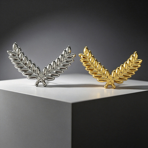 Ensemble de badges couronne de laurier en métal, forme en V, à coudre, badges de mode sans nickel, moulage sous pression, couleur unie, application classique pour vêtements - Product Image 2