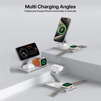 Opvouwbaar 3-in-1 draadloos oplaadstation Magnetische draadloze oplader Qi2.2 1 25W 15W Draagbare telefoonstandaard voor iPhone Airpods Watch