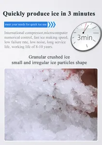 600kg Automatic Nugget Ice Maker Flake Snowflake Ice Machine Nugget Ice Machine