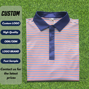 <span class=keywords><strong>Polo</strong></span> a Maniche Corte Oversize da Uomo, Traspirante e ad Asciugatura Rapida, con Stampa a Righe, per Golf - Product Image 1