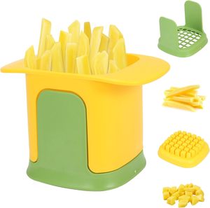 Hachoir à légumes 2-en-1, coupe-dés et trancheur manuel, mandoline en acier inoxydable - Product Image 1