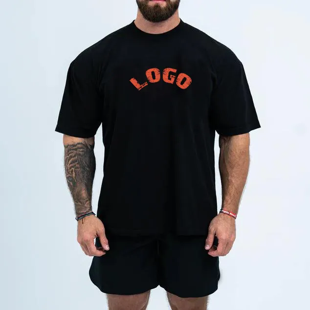 Giysi erkekler t-shirt özelleştirmek 220 gsm spor baskılı boy kısa ağır t-shirt ekran baskı t-shirt erkekler