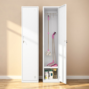 Armario de Limpieza de Acero Inoxidable Personalizado, Armario de Almacenamiento para Escobas y Artículos de Limpieza para el Hogar, 2 Puertas, Armario para Herramientas de Limpieza para Escuelas - Product Image 6