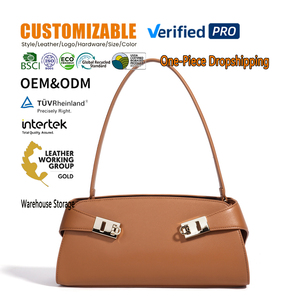 ODM OEM Maßgefertigte 2027 Echtes Leder Wasserfeste Schultertasche Dezenter Luxus Nischen-Damenhandtasche mit Großer Kapazität - Product Image 1