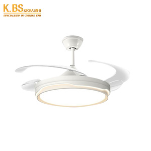 Ventilador De Techo De Lujo De 42 Pulgadas Invisible Retráctil Interior Exterior Ventiladores De Techo Con Luces Y Control Remoto - Product Image 1
