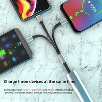 Llavero USB Retráctil 3 en 1 con Logotipo Personalizado, Cable de Aluminio para Transferencia de Datos, Tipo C, para Llaves de Coche