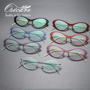 Montature per Occhiali da Vista in Titanio di Marca Designer, Stile Cat Eye, Lenti Miopia, Occhiali da Sole Y2K, Vendita all'Ingrosso - Product Image 4