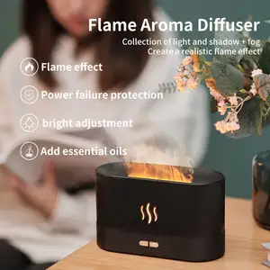 Flame Diffuser Humidifier 180ml With 7 Color Fire Flame Effect Essential Oil Diffuser Aroma Humidifier For Home Office Yoga