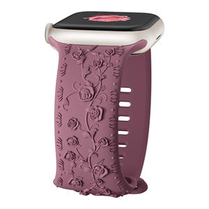 سوار رياضي من السيليكون منقوش 40/44 لساعة أبل S9 حزام زهور وردي متعدد الألوان مادة قماش جيدة التهوية - Product Image 5