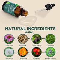 Gouttes de drainage lymphatique, compléments alimentaires à base de plantes, soutien immunitaire, liquide oral naturel, qualité alimentaire pour adultes, 60 ml, formule prête à l'emploi, 24 mois