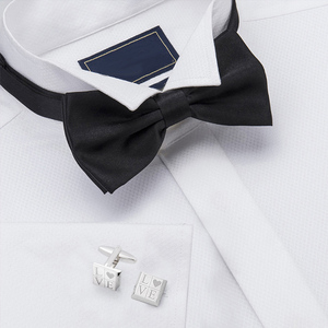 2024 बटन वाली पुरुषों की स्लिम फिट बिब-फ्रंट सफेद टक्सीडो शर्ट, सुपिमा कॉटन आसान देखभाल, स्प्रेड-कॉलर - Product Image 2