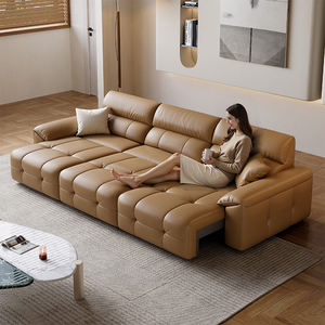 Bộ ghế sofa biệt thự thông minh có thể kéo dài, không cần khoảng trống tường, da thật, điều khiển điện, đa năng, có chức năng giường ngủ - Product Image 1