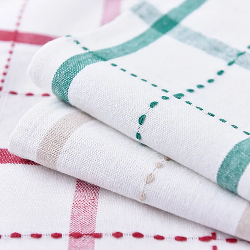 100% cotton Linen Tea Towel Set Printed yarn-dyed waffle Kitchen Tea towels Custom dish Towel for women Wholesale
