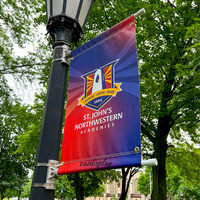 Meilleur drapeau de rue personnalisé en vinyle, signalisation d'avenue, affichage vertical, graphiques résistants aux intempéries, équipement de fixation pour poteau de drapeau routier
