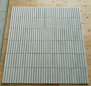 Mosaïque de pierre en marbre travertin à courbes cannelées, bande Kitkat, mosaïque de doigts, pour salle de bain, cuisine, crédence, bar, mur - Product Image 1