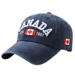 Canada Men's & Women's Street Style <b>Leaf</b> Image 6-Panel Adjustable Denim Baseball Cap-Popular Letters Design - Product Image 1