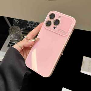 Nouvelle coque de téléphone tendance avec grande fenêtre texturée givrée pour iPhone <span class=keywords><strong>12</strong></span> 13 14 15 16 17 <span class=keywords><strong>Pro</strong></span> <span class=keywords><strong>Max</strong></span> avec film de protection d'objectif HD et protection arrière antichoc - Product Image 2