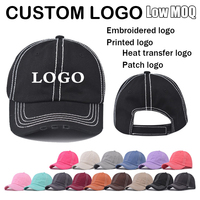 Casquette de baseball vintage rétro personnalisée à 6 panneaux, logo brodé, autocollant magique, couleur unie, dessus souple, casquette de sport unisexe vierge et tendance