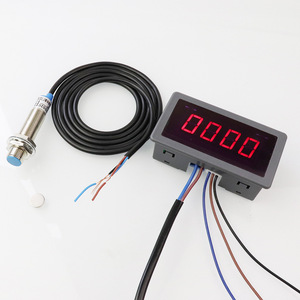 LED <span class=keywords><strong>Digital</strong></span> RPM medidor tacômetro velocímetro com sinal de pulso entrada e proximidade interruptor com função de alarme - Product Image 5