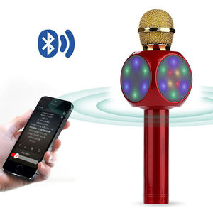 Microphone de karaoké sans fil d'anniversaire de Noël Machine de haut-parleur de karaoké portable avec lumières LED contrôlables - Product Image 4