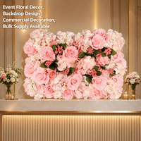 Panel Bunga Mawar Hydrangea Buatan 40x60cm untuk Dekorasi Dinding Pernikahan, Latar Belakang Pusat Perbelanjaan, Panggung, Pesta, dan Photo Booth
