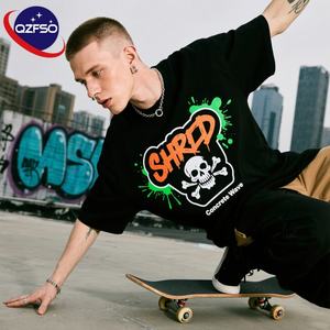 QZFSO Streetwear Custom 100% algodón camiseta de hombre patrón de estampado DTF transpirable manga corta cuello redondo Camiseta gráfica de alta calidad - Product Image 1