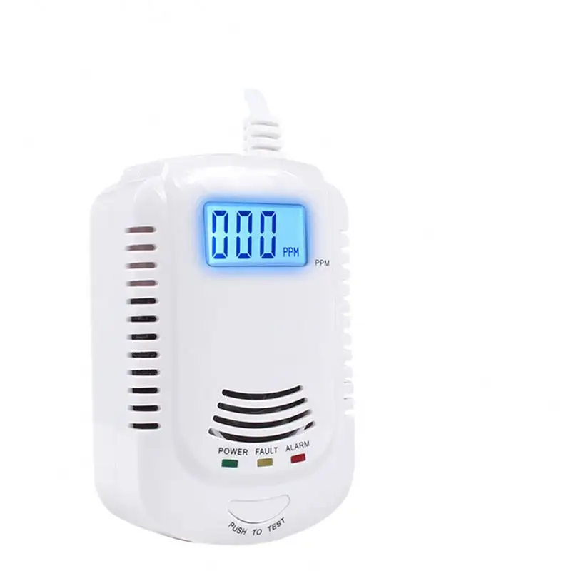Detector de segurança doméstica, gás combinado e co, indicação lcd de voz inteligente, alarme de gás independente ACJ-808COM