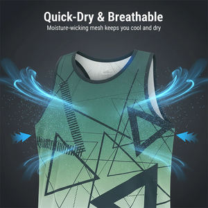 無料デザイン チーム カスタム プラスサイズ 通気性 超軽量 ランニング タンクトップ シングレット スポーツ 袖なし ベストセット - Product Image 2