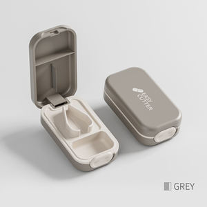 Yeni çok fonksiyonlu <span class=keywords><strong>2</strong></span> 1 taşınabilir hap kutusu kesici ile saklama kutusu kesici günlük hap konteyner saklama kutusu tablet için - Product Image 5