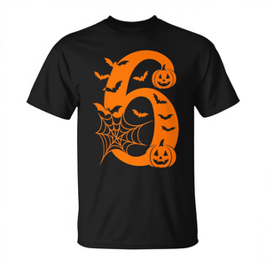 Camiseta de disfraz de Halloween número 6 con diseño de murciélago y calabaza naranja para adultos, talla mediana - Product Image 2
