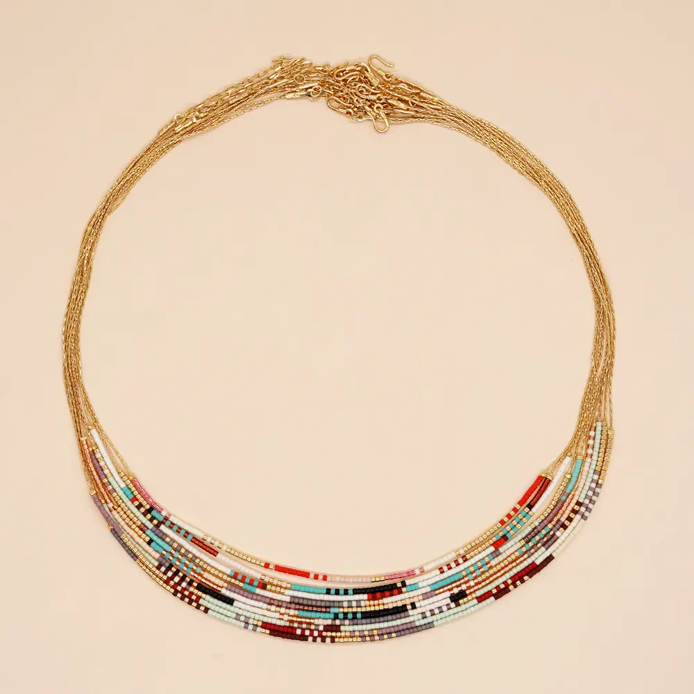 New Design Elegant Bohemia Seed Beads Miyuki Love Choker Necklace For Women MI-N220094